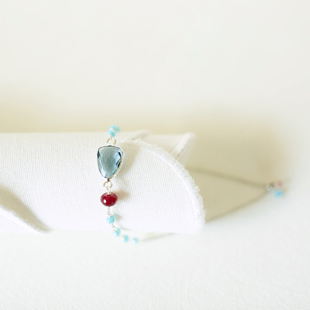 London Blue Quartz Gold Isla Bracelet
